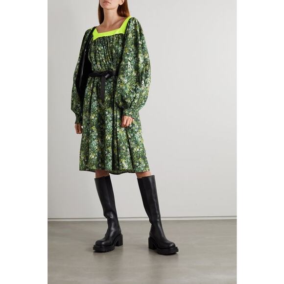 Batsheva X Laura Ashley Peasant Beaumaris Floral Dress Size 4 Sherwood Forest - Picture 3 of 10